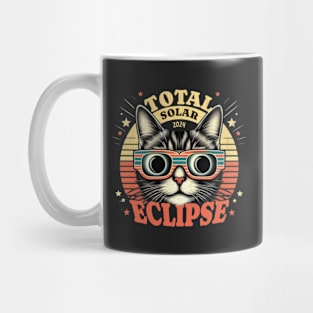 Retro Solar Eclipse Cat Mug